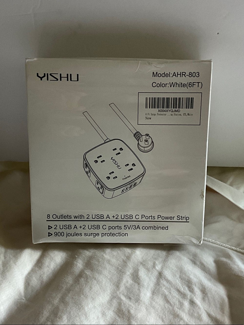 Yishu 8 Outlets with 2 USB A + 2 USB C Ports Power Strip/Surge Protector